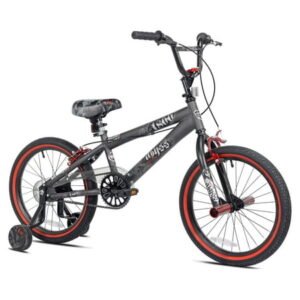 18" Kent Bicycle Abyss Freestyle BMX Bicycle, Fits Riders 3'2"-4'2", Gray, Child, Unisex