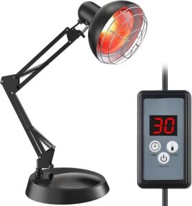 Infrared Light Heat Lamp, Near Red Light Therapy for Body Muscle Joint Pain Relieve 150W Bulb with Adjustable Stand, Timer