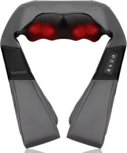 KppeX 4D Deep Cordless Tissue Kneading Neck Massage with Heating Function, Shiatsu and Shoulder Massage Pillow,Back and Leg Pain Relief, Gifts for Men or Women(Pearly White)