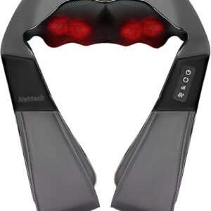 KppeX 4D Deep Cordless Tissue Kneading Neck Massage with Heating Function, Shiatsu and Shoulder Massage Pillow,Back and Leg Pain Relief, Gifts for Men or Women(Pearly White)
