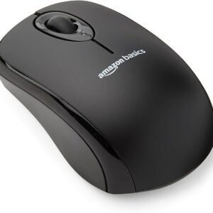 Amazon Basics 2.4 Ghz Wireless Optical Computer Mouse with USB Nano Receiver, Black