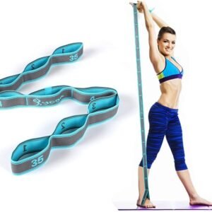 Stretch Strap, Elastic Yoga Stretching Strap, Multi-Loop for Physical Therapy, Pilates, Yoga, Dance & Gymnastics Exercise and Flexible Pilates Stretch Band
