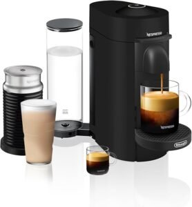 Nespresso VertuoPlus Coffee and Espresso Machine by De'Longhi with Milk Frother, Ink Black