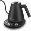 Elite Gourmet EKT3001 1L Digital Water Kettle, 304 Stainless Steel Interior, Programmed Temperatures, Keep Warm Function, Cordless, 360° Base, Auto Off & Audible Indicator, Matte Black