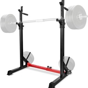 Yes4All Squat Rack for Home Gym, Adjustable Barbell Stand Rack, Multi-Function Weight Lifting, Dip Bar Station, Bench Press Rack Stand, Weight Plate Storage - Capacity Up to 600LBS
