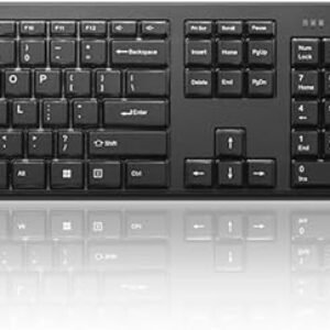 Lenovo 100 Wireless Keyboard and Mouse Combo – Cordless Set with Spill Resistant Quiet Keys – 3-Zone Keyboard – Ambidextrous Mouse – Compact Design – Wireless USB -Black