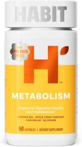 Habit Metabolism Supplement (60 Capsules) - Supports Digestive Health & Metabolism, Vitamin B12, Selenium, Chromium, Apple Cider Vinegar, Vegan, Non-GMO (1 Pack)