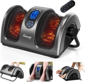 TISSCARE Foot Massager with Heat, FSA HSA Eligible, Shiatsu Foot Massager for Plantar Fasciitis, Neuropathy, Circulation and Pain Relief, Remote Control, Deep Kneading, Gifts for Women Men Mom Dad