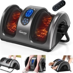 TISSCARE Foot Massager with Heat, FSA HSA Eligible, Shiatsu Foot Massager for Plantar Fasciitis, Neuropathy, Circulation and Pain Relief, Remote Control, Deep Kneading, Gifts for Women Men Mom Dad