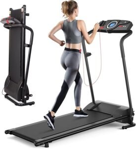 Electric Folding Treadmill, Portable Running Machine with LCD Display, 12 Preset Programs, Compact for Small Spaces