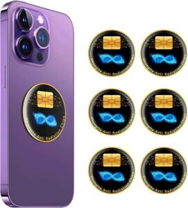 6 Pieces Cell Phone Blocker Protection Neutralizers Stickers for Smart Phones Tablets Laptops Computer WiFi Priner TV Electronic Devices - Black