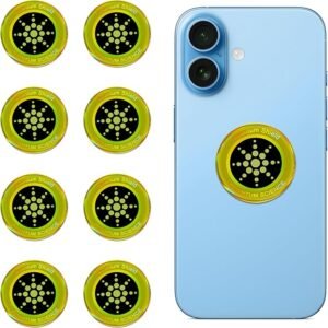 8 Pieces of Cell Phone Protection Neutralizers Stickers, Blockers Equipment Stickers for All Phones Tablets Laptops Computer WiFi All Devices Gold