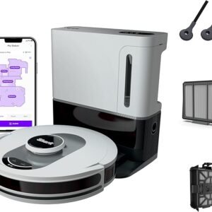 Shark AI Ultra Voice Control Robot Vacuum with Matrix Clean Navigation, Home Mapping, 60-Day Capacity, XL Self-Empty Base for Homes with Pets, Carpet & Hard Floors, Cool Grey
