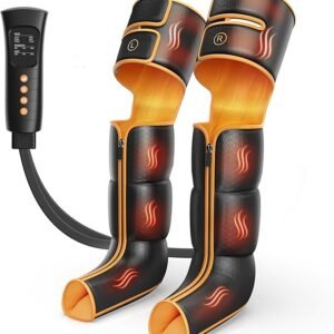 Leg Massager with Heat and Compression, Foot Calf & Thigh Massage for Circulation and Pain Relief, Leg Compression Massager with Handheld Controller 3 Intensities 6 Modes – FSA HSA Eligible