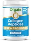 Orgain Hydrolyzed Collagen Peptides + Prebiotic & Probiotics Powder for Women & Men, 20g Grass Fed Collagen, 1 Billion CFU – Supports Digestive, Hair, Skin & Joint Health, Non-GMO, Type I & III, 1lb