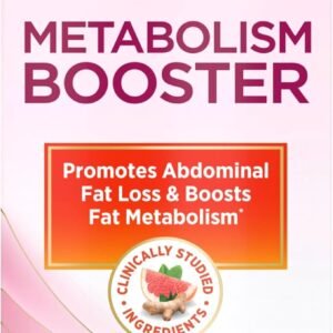 Nature’s Bounty Optimal Solutions Metabolism Booster Supplement, Boosts Fat Metabolism, Promotes Abdominal Fat Loss, With Citrus Extracts and Black Ginger, 60 Capsules