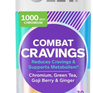 OLLY Combat Cravings, Metabolism & Energy Support Supplement,1000 mcg Chromium, Green Tea, Goji Berry, Ginger – 30 Count