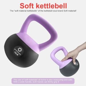 Soft Kettlebell - Anti-Slip Grip, Neoprene Material, Light Gray or Light Blue, Home Workout Kettlebell Weights for Strength Training