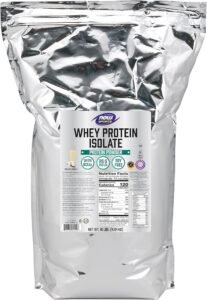 NOW Foods Sports Nutrition, Whey Protein Isolate, 25 g With BCAAs, Creamy Vanilla Powder, 10-Pound