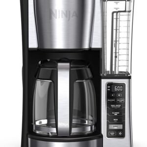 Ninja 12-Cup Programmable Coffee Brewer, 2 Brew Styles, Adjustable Warm Plate, 60oz Water Reservoir, Delay Brew – Black/Stainless Steel