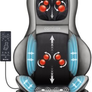 COMFIER Shiatsu Neck Back Massager with Heat, 2D ro 3D Kneading Massage Chair Pad, Adjustable Neck Massage,Seat Massager for Full Body Relaxation, Christmas Gifts for Dad Mom Women Men,Dark Gray