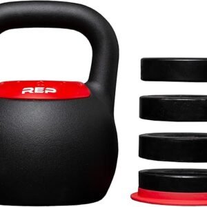 Rep Fitness Adjustable Kettlebell with Matte Powder Coating – Quickly Select From Multiple KG or LB Weight Options for HIIT and Cross-Training Workouts