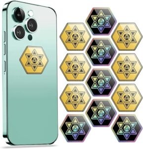 Cell Phone Protection Stickers-Gold 6 Pcs & Black 6 Pcs Phone Sticker from All Phones/Tablets/Laptops/Computer/WiFi... All Devices 12 Pcs