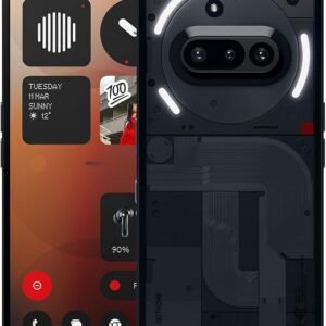 Nothing Phone (3a) Smartphone, 6.77" 120Hz AMOLED Display, 50MP Triple Camera System, Snapdragon 7s Gen3 Processor, Bluetooth 5.4, IP64 Waterproof, 5000mAh,Dual Nano-SIM, Android 15, 8+128GB Black