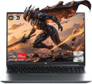 2025 Gaming Laptop, Laptop with AMD Ryzen 7 6800H (8C/16T, Up to 4.70GHz), 16GB DDR5 512GB NVMe SSD Laptop Computer, Up to 4TB, 16-inch FHD Display, WiFi 6, Backlit KB, Type-C, Dual Fans
