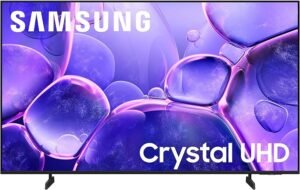 Samsung 55-Inch Class Crystal UHD U8000F 4K Smart TV (2025 Model) Endless Free Content, Crystal Processor 4K, MetalStream Design, Knox Security, Works with Alexa